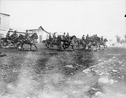 Galloping New Zealand troops in the Jordan Valley