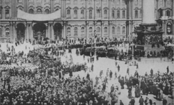 Bolsheviks celebrating 1 May near the Winter Palace half a year after taking power, 1918