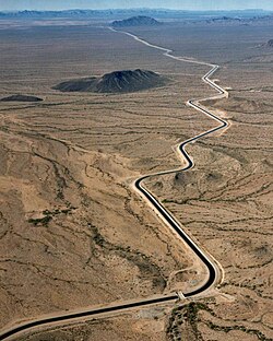 The main canal of the Central Arizona Project, crossing the Sonoran Desert