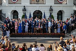 President Trump signing the One Big Beautiful Bill Act into law on July 4, 2025