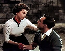 Leslie Caron and Kelly in the trailer for An American in Paris, 1951