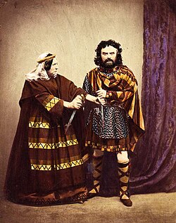 Ellen Kean and Charles Kean as the Macbeths, in historically accurate costumes, for an 1858 production