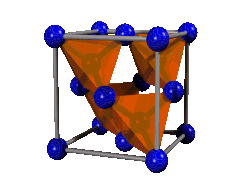 Diamond unit cell, showing the tetrahedral structure
