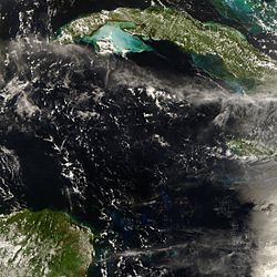 Waters churned up by Hurricane Gustav off the coast of Northern Cuba