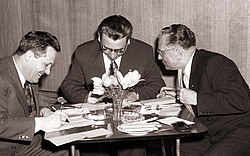 Edvard Kardelj, Aleksandar Ranković and Tito in 1958