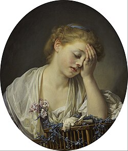 A Girl with a Dead Canary, Jean-Baptiste Greuze, 1765