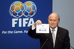 FIFA president Sepp Blatter announces Brazil as hosts, 30 October 2007