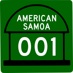 American Samoa main highway sign