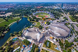 Olympiapark was the main venue for the 1972 Olympic Games and also hosted the 1974 FIFA World Cup final.