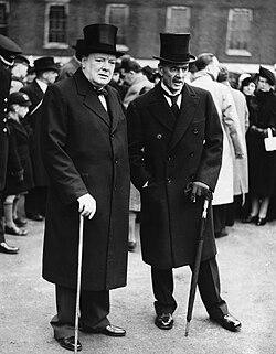 Churchill and Neville Chamberlain, the chief proponent of appeasement