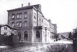 Ulm station in 1876 during the first phase
