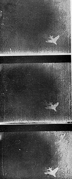 Gun-camera film from Sharbat Ali Changezi's F-86F Sabre of No. 26 Squadron PAF shows the last moments of an IAF Hawker Hunter before being shot down over Lahore District.