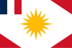 One form of the flag of the Sanjak of Latakia or Alawite State in northwest Syria under French colonial rule, ca. 1920–1936.