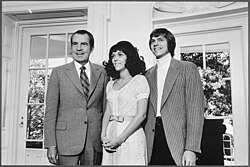 US President Richard Nixon with The Carpenters in 1972.