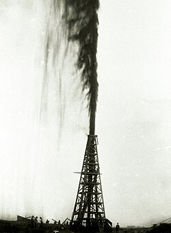 Spindletop, the first major oil gusher
