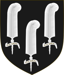 Edward the Black Prince's "shield for peace": Sable, three ostrich feathers argent
