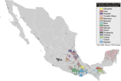 The indigenous languages of Mexico that had more than 100,000 speakers as of the year 2000