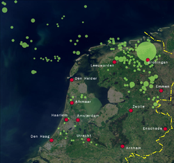 Natural gas concessions in the Netherlands. The Netherlands accounts for more than 25% of all natural gas reserves in the EU.[190]