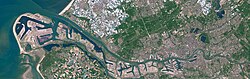 Satellite photo of the Port of Rotterdam