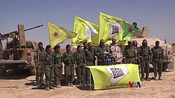 The Kurdish-led Syrian Democratic Forces announcing the Deir ez-Zor campaign in 2017