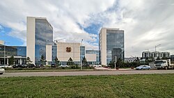 Newly built city government headquarters in Yaarmag area, Khan Uul
