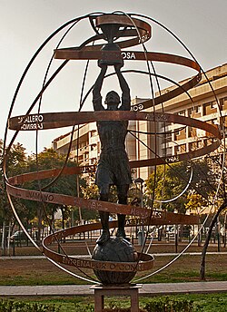 Betis' 1934–35 La Liga title is commemorated by this sculpture in Seville.