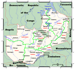 An enlargeable map of the Republic of Zambia