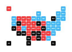 In 14 states, representing 223 electoral votes, a plurality of voters chose to stay home rather than vote for any candidate.[282]