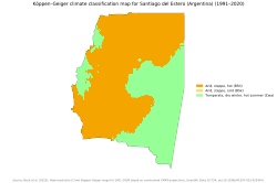 Köppen climate maps of Santiago del Estero