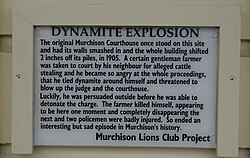 Commemorative plaque for the 1905 Murchison suicide attack