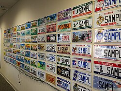A collection of specialty license plates in Florida