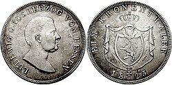 1 Kronenthaler of Grand Duke Louis I