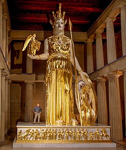 Reproduction of the Athena Parthenos cult image at the original size in the Parthenon in Nashville, Tennessee.