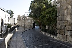 A street adjacent to the Citadel of Damascus