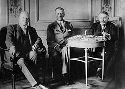 With Stresemann (left) and Briand at Locarno