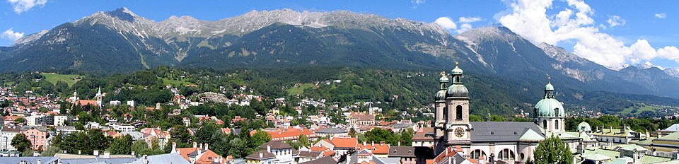 Panoramic view looking north to the Nordkette
