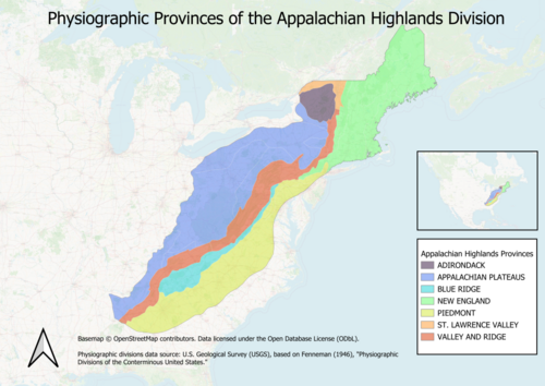 Physiographic Provinces of the Appalachian Highlands Division