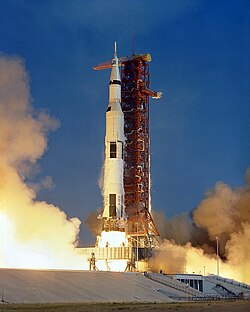 A Saturn V rocket launches Apollo 11, 1969