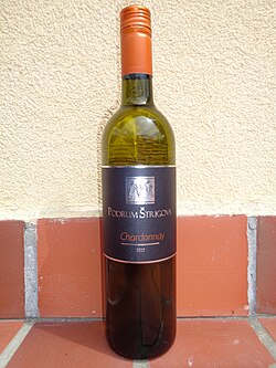 A bottle of Chardonnay from Croatia