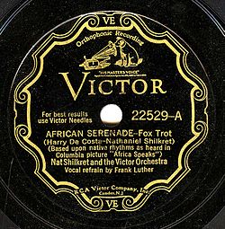 Victor "scroll" label used from 1926 to 1934, featuring the company's house band directed by Nathaniel Shilkret
