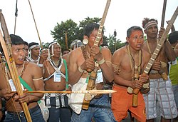 Indigenous protesters from Vale do Javari