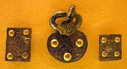 Alemannic belt mountings, from a seventh-century grave in the grave field at Weingarten