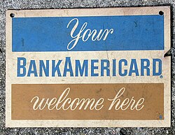 Old "Your BankAmericard Welcome Here" sign