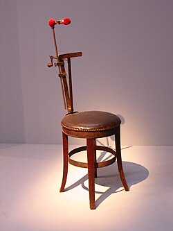 Device to hold heads still during the long exposure time required to make a daguerreotype portrait