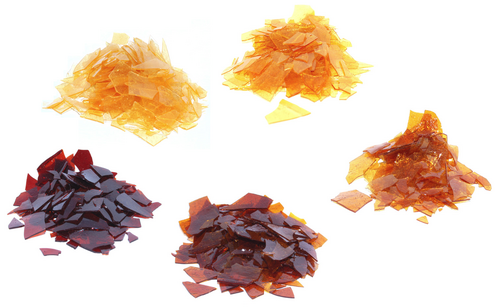 Some of the many different colors of shellac