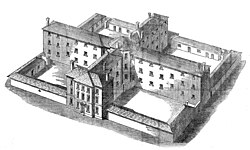 1835 model design of a workhouse to hold 300 paupers segregated into four classes