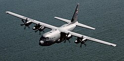 A WC-130J Hercules from the 53rd Weather Reconnaissance Squadron