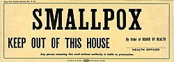Smallpox quarantine order, California, c. 1910