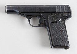 An FN Model 1910 pistol of the type used by Princip in the assassination.[48]