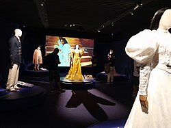 Some of the film's costumes in an exhibit at the Benaki Museum, Athens